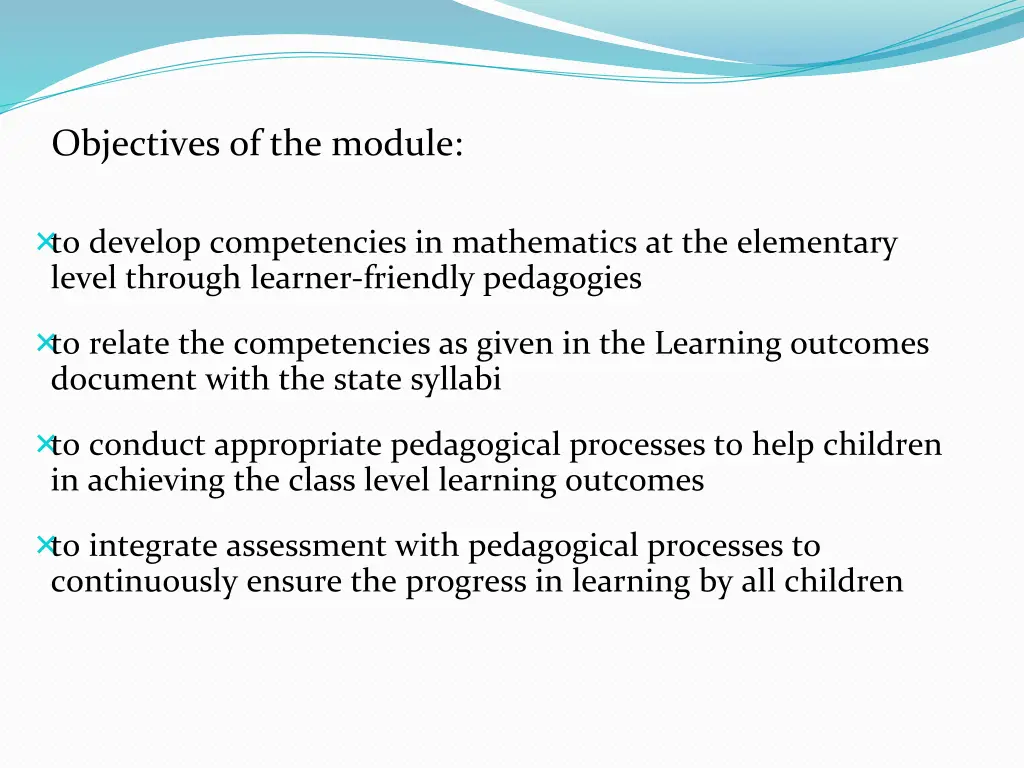 objectives of the module