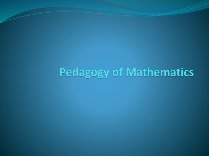 pedagogy of mathematics