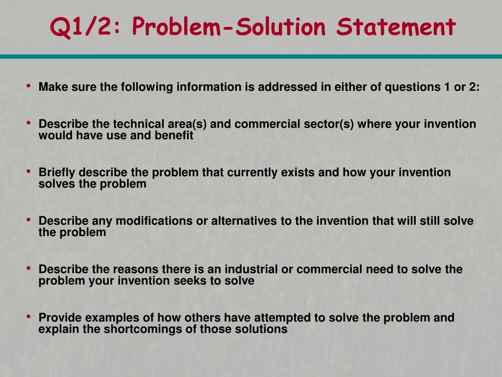 q1 2 problem solution statement