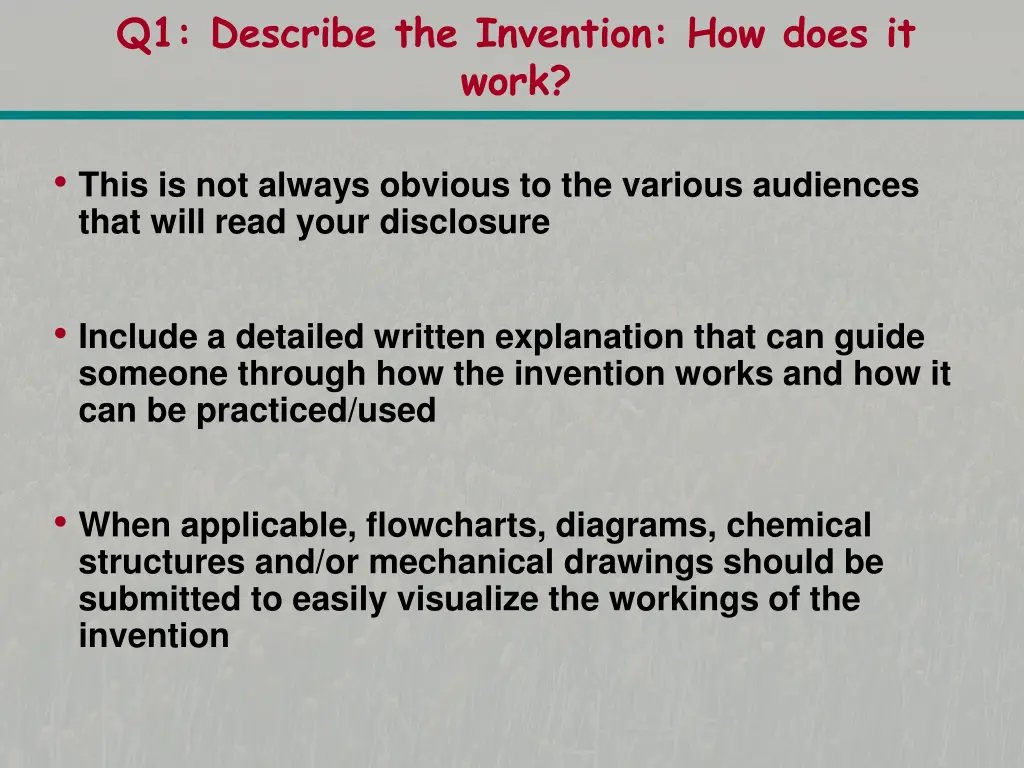 q1 describe the invention how does it work