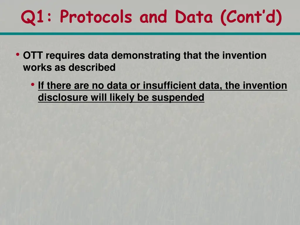 q1 protocols and data cont d 1