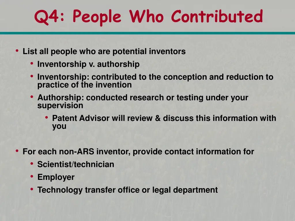 q4 people who contributed