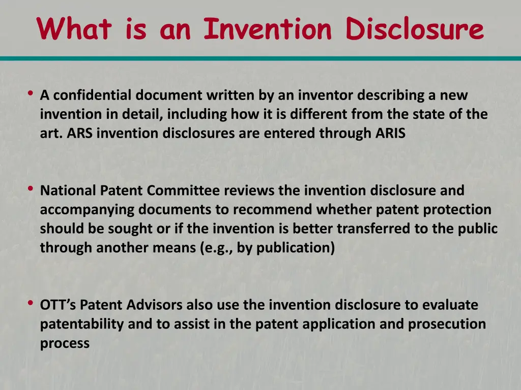 what is an invention disclosure