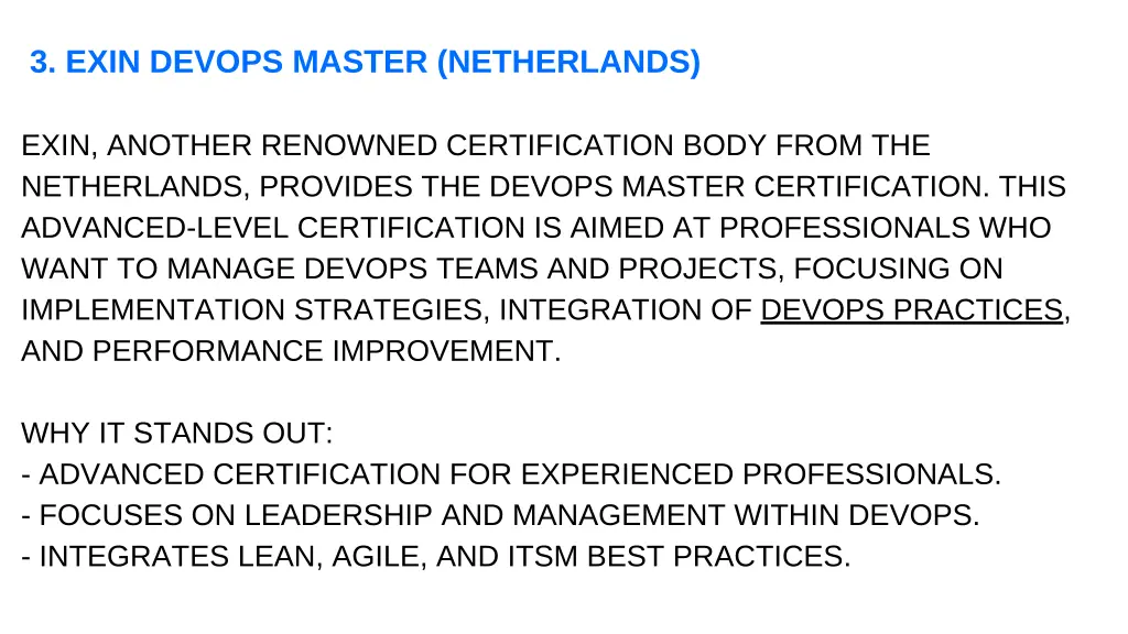 3 exin devops master netherlands