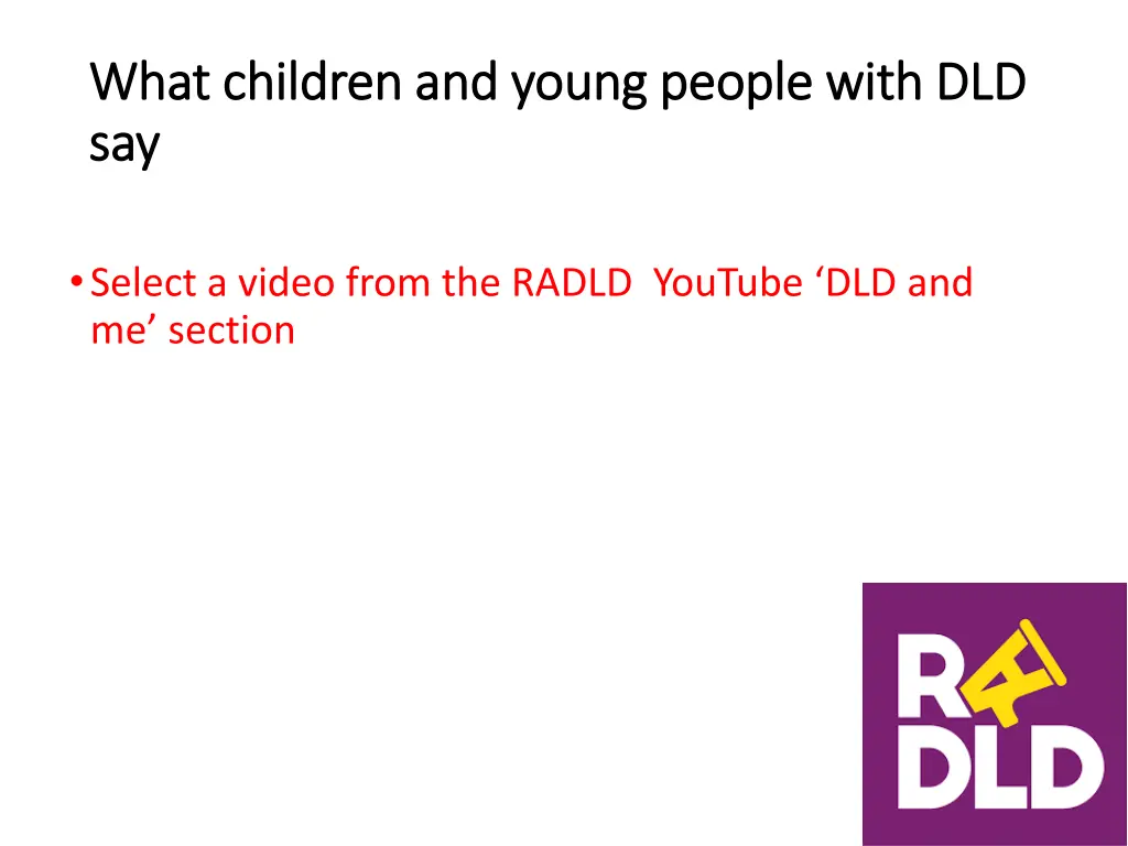 what children and young people with dld what