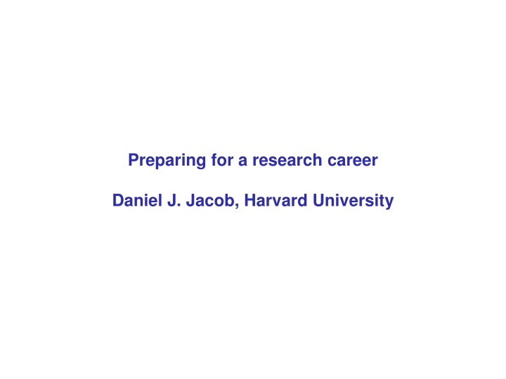 preparing for a research career