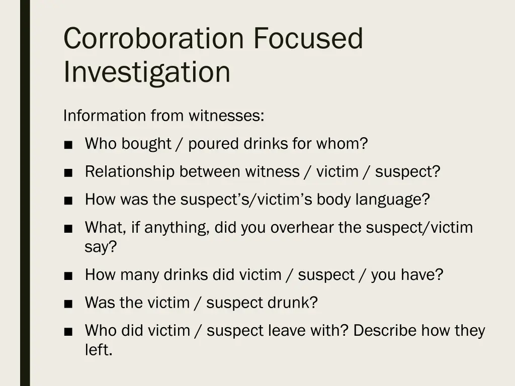 corroboration focused investigation 2