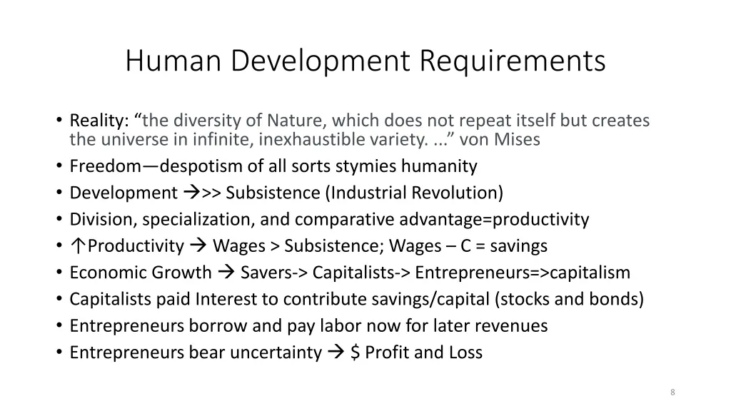 human development requirements