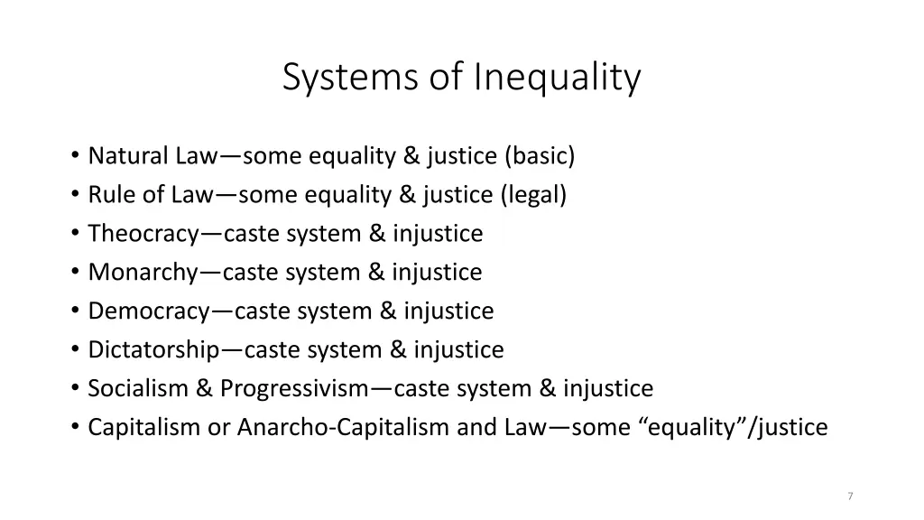 systems of inequality