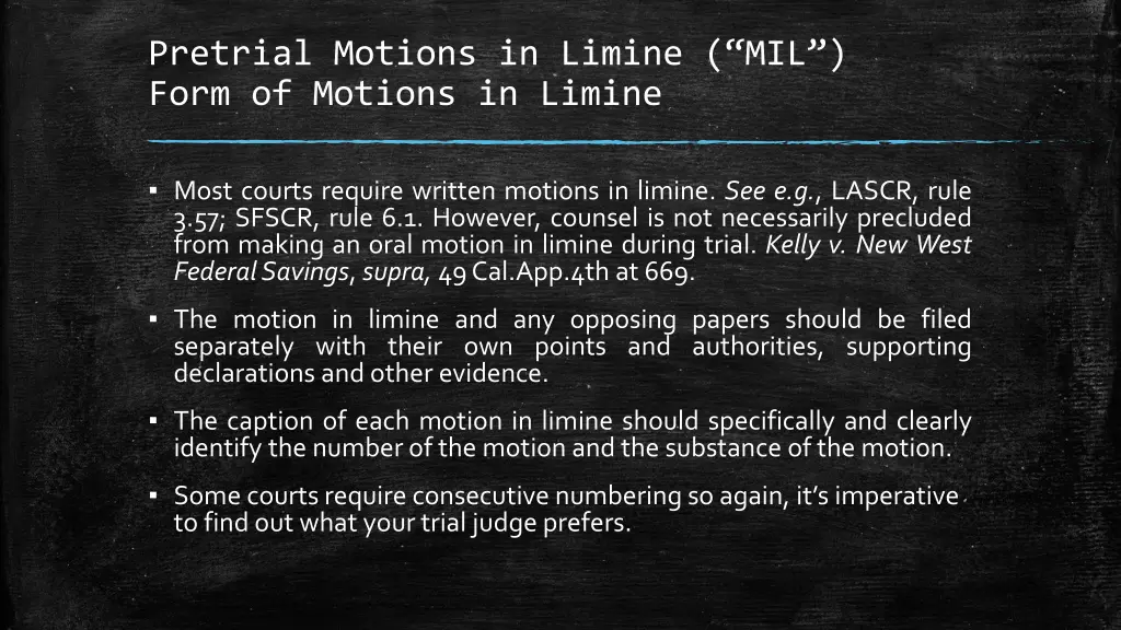 pretrial motions in limine mil form of motions