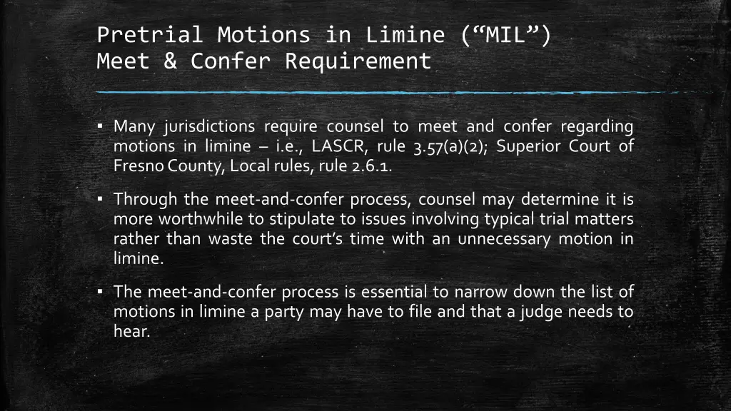 pretrial motions in limine mil meet confer