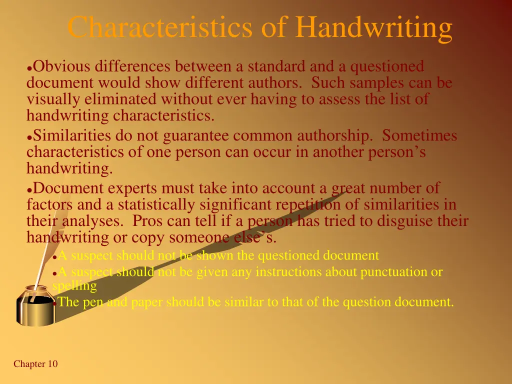 characteristics of handwriting