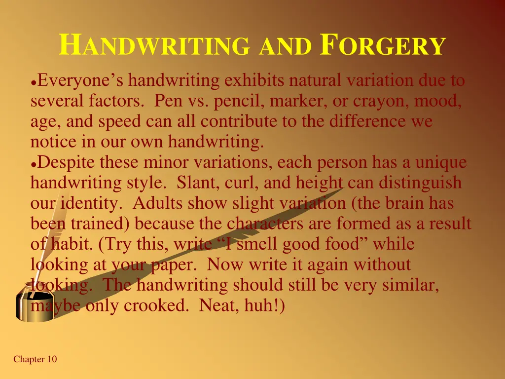 h andwriting and f orgery