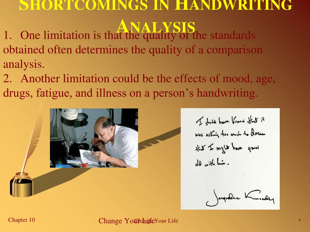 s hortcomings in h andwriting a nalysis