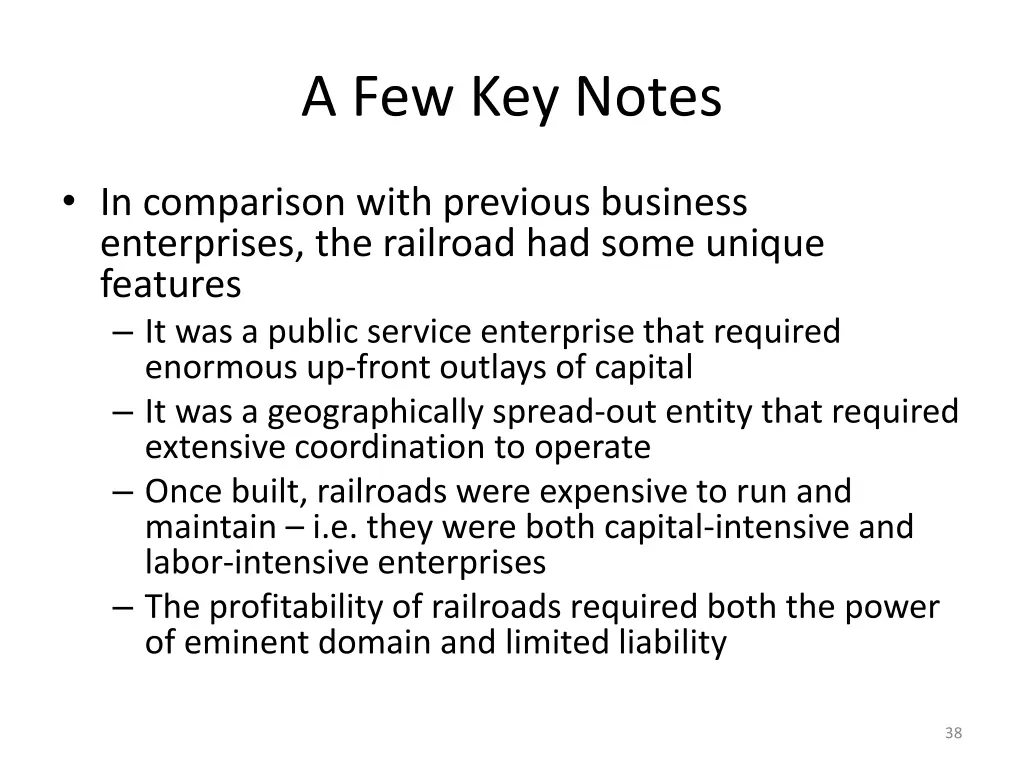 a few key notes