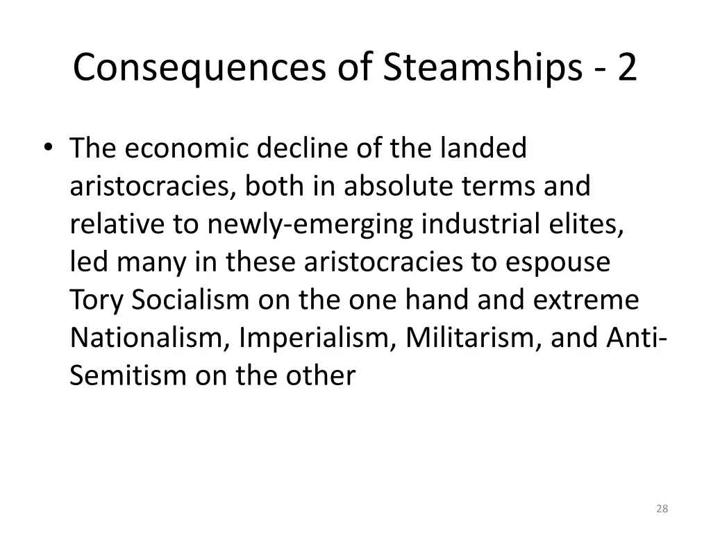 consequences of steamships 2