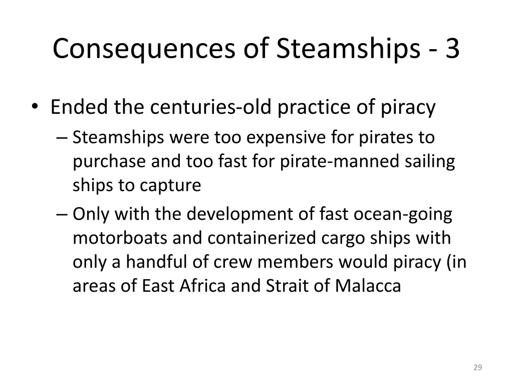 consequences of steamships 3