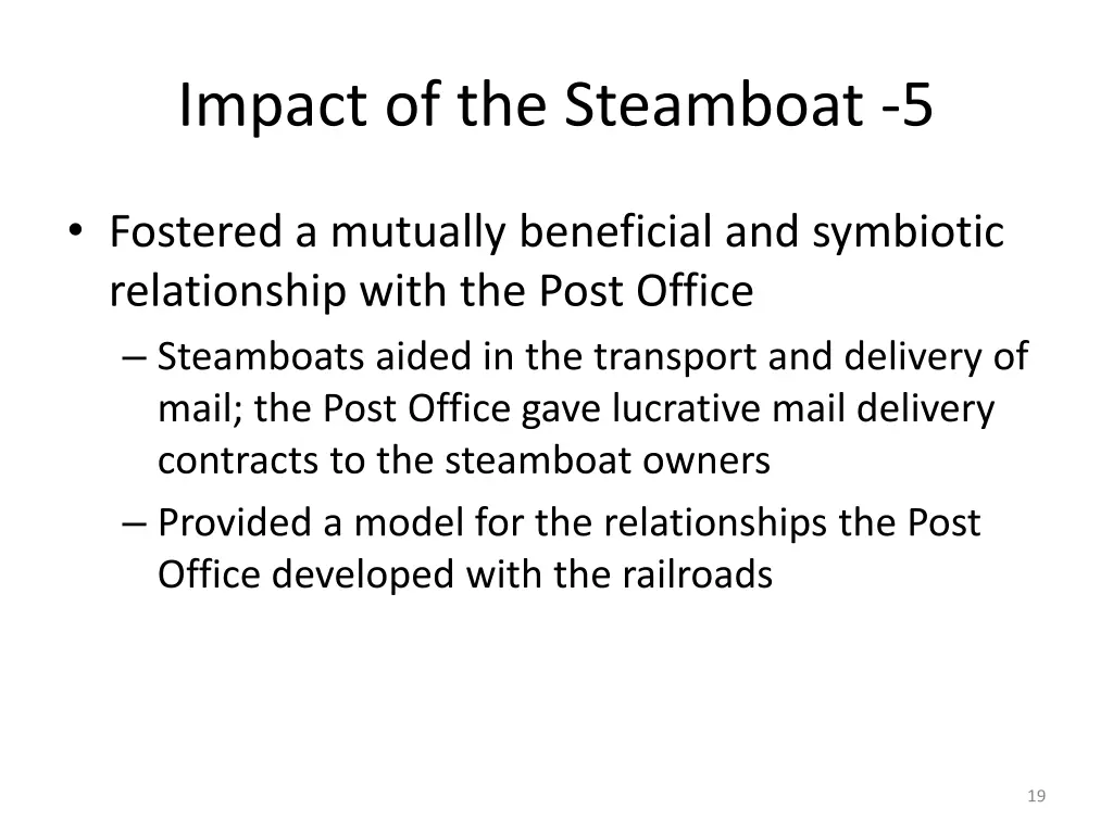 impact of the steamboat 5