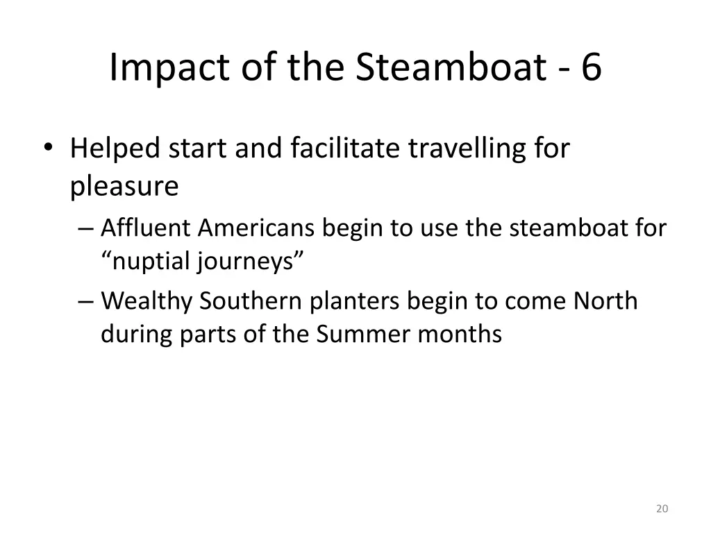 impact of the steamboat 6