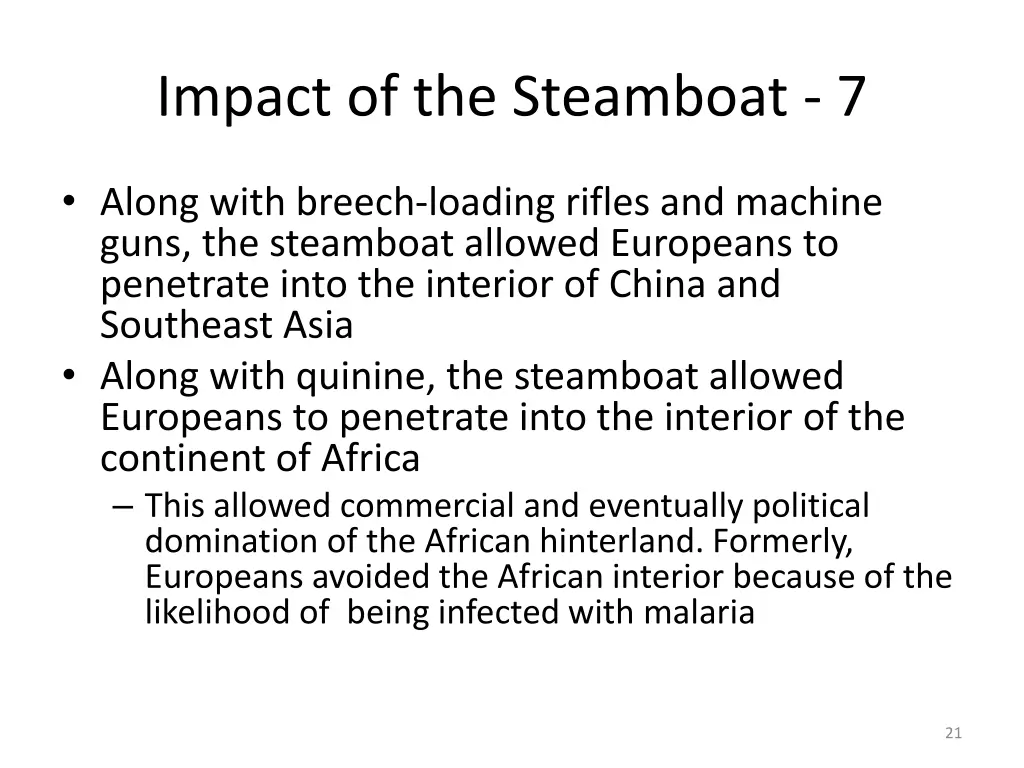 impact of the steamboat 7