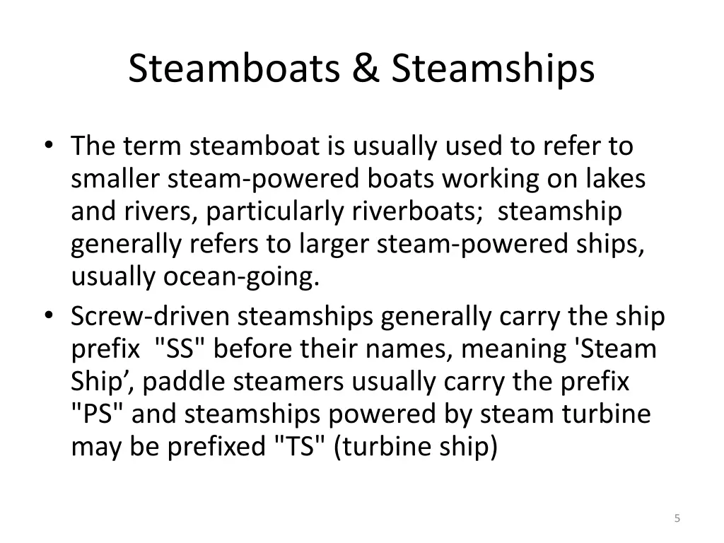 steamboats steamships