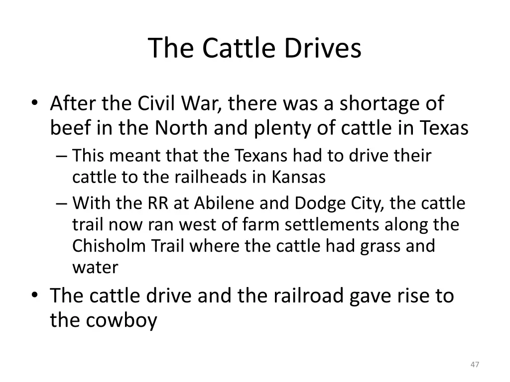 the cattle drives