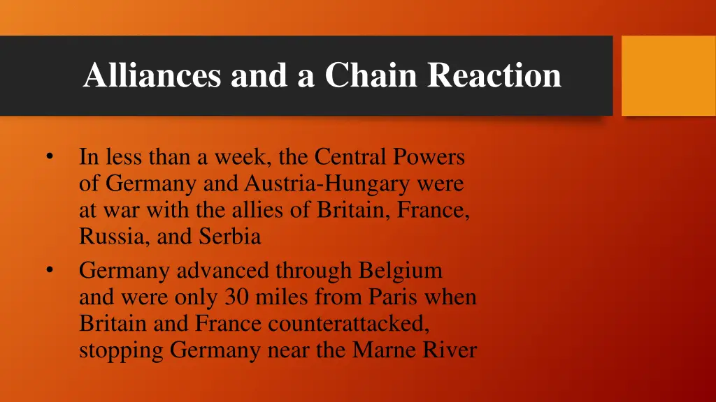 alliances and a chain reaction 3