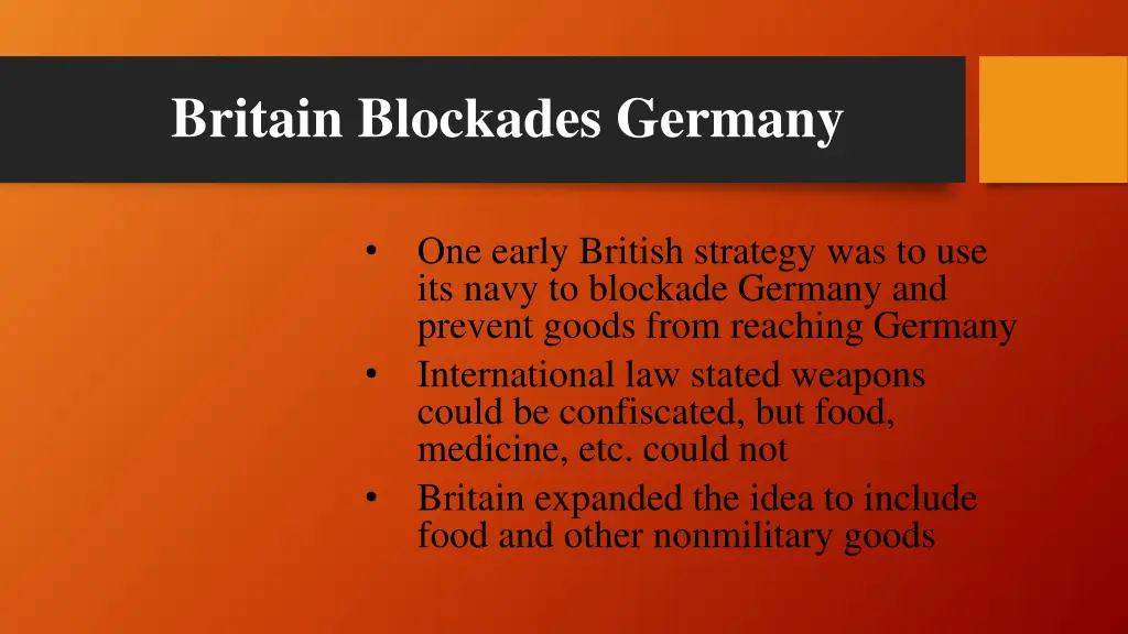 britain blockades germany