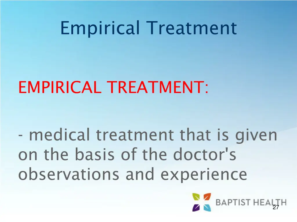 empirical treatment