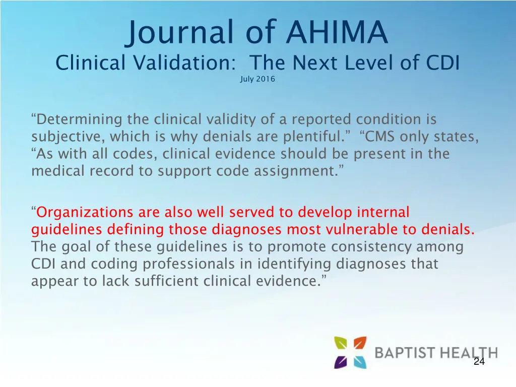 journal of ahima clinical validation the next 2