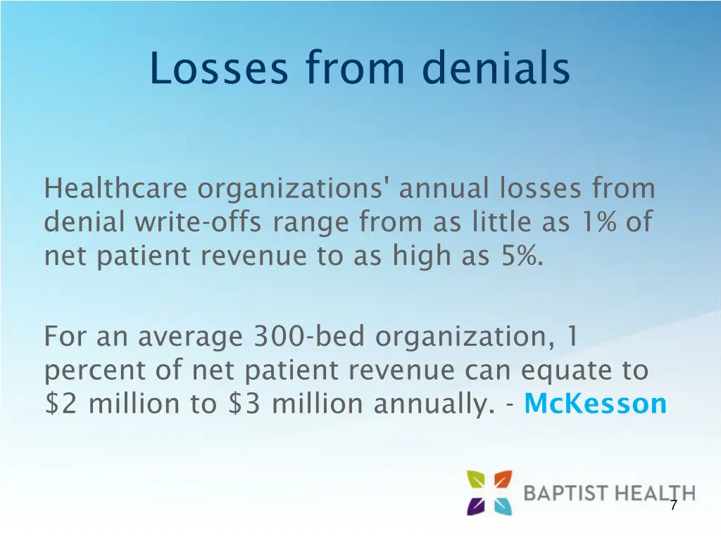 losses from denials