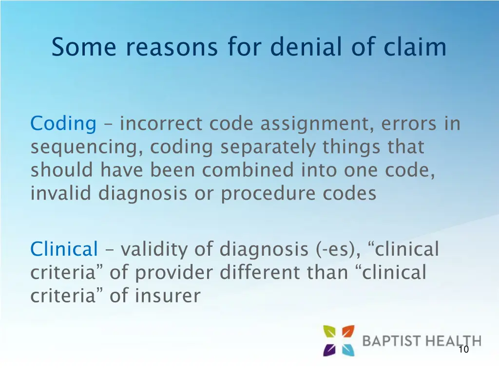 some reasons for denial of claim 2