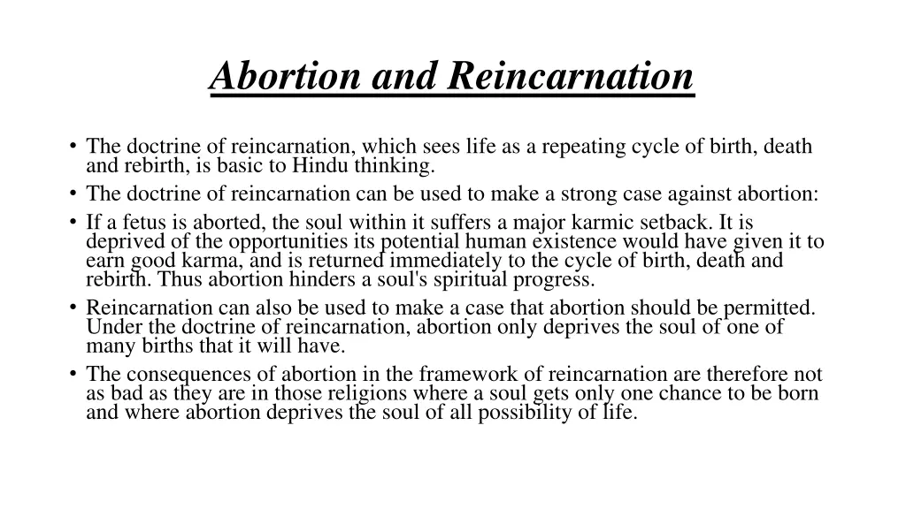 abortion and reincarnation