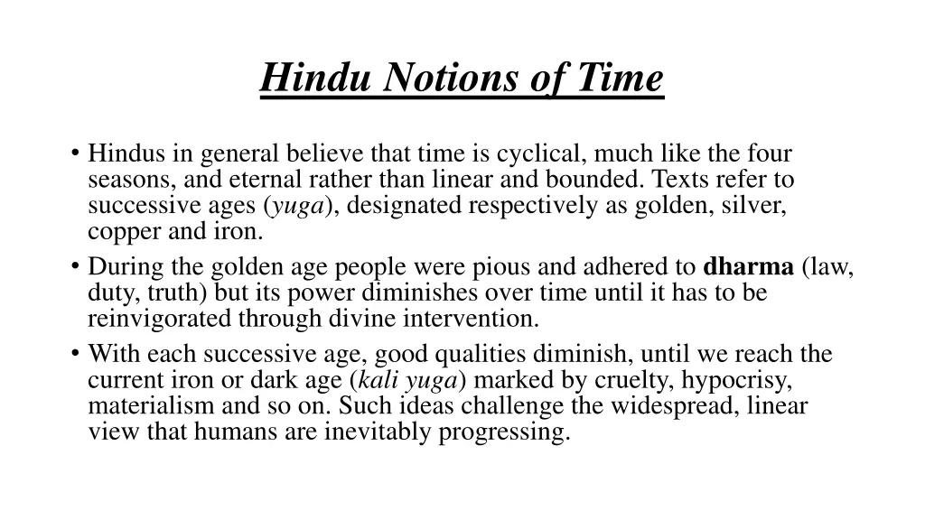 hindu notions of time