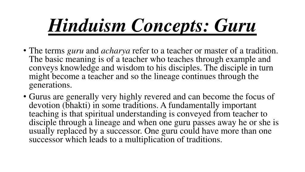 hinduism concepts guru