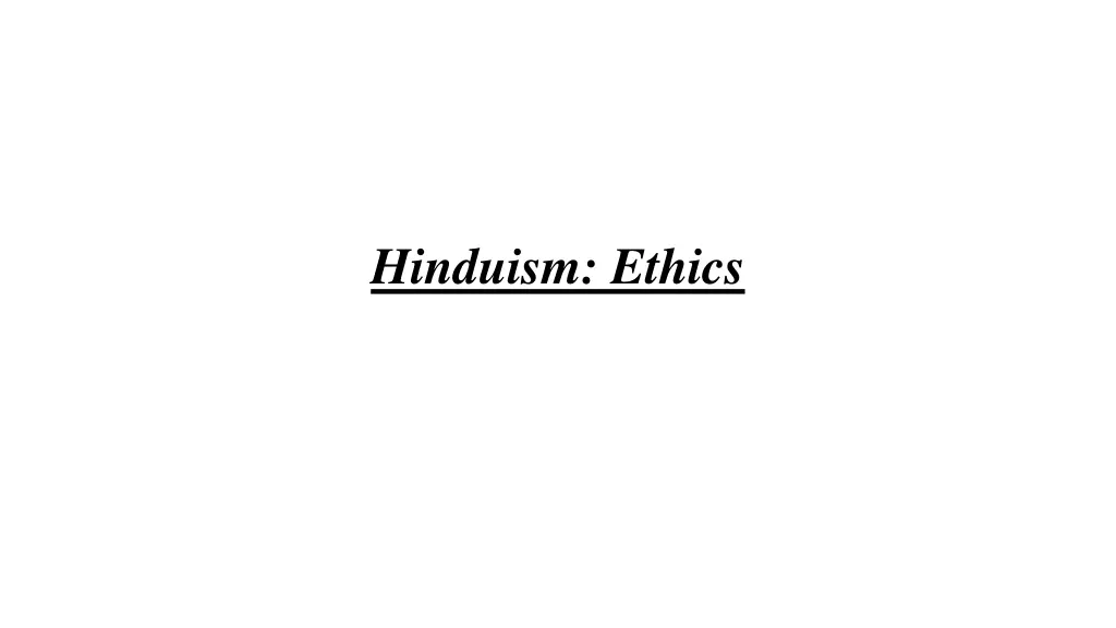 hinduism ethics