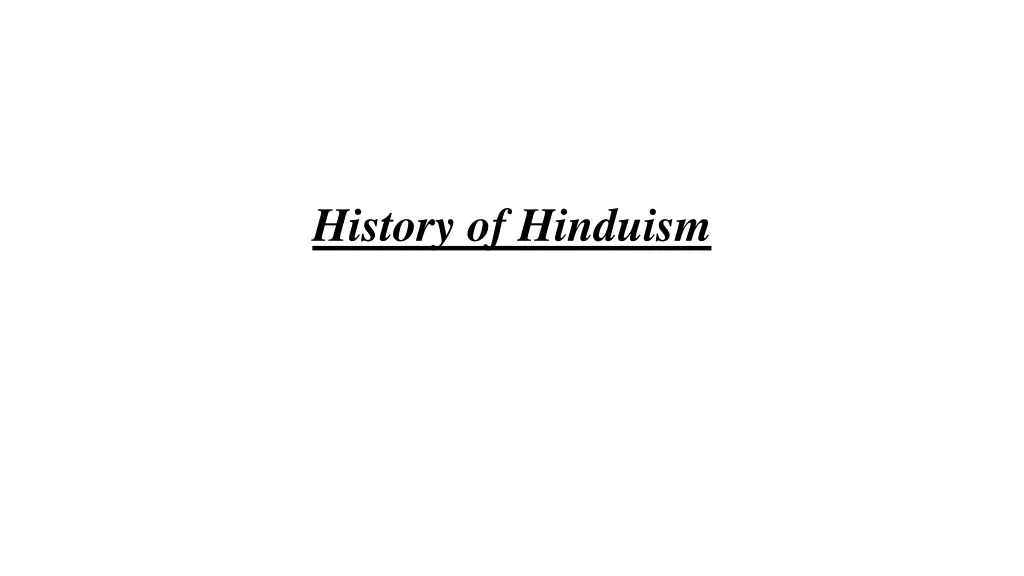 history of hinduism