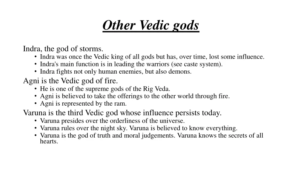 other vedic gods