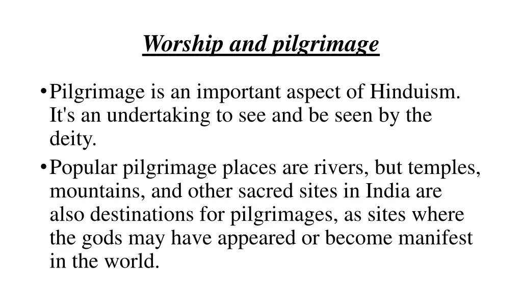 worship and pilgrimage