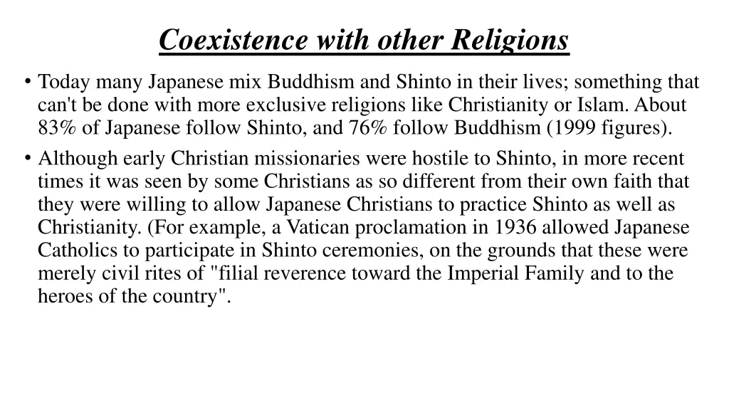 coexistence with other religions