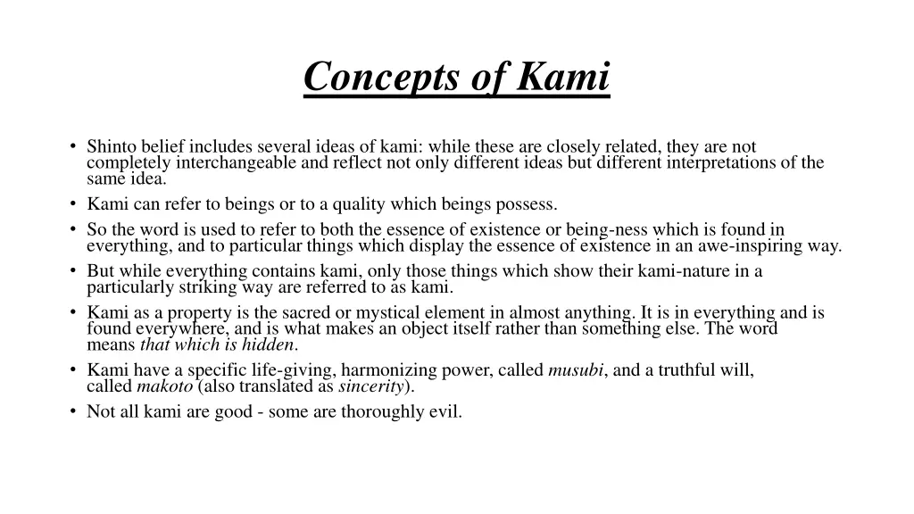 concepts of kami