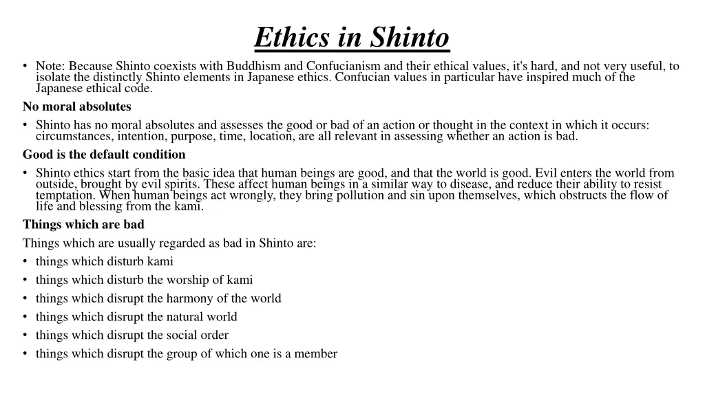 ethics in shinto