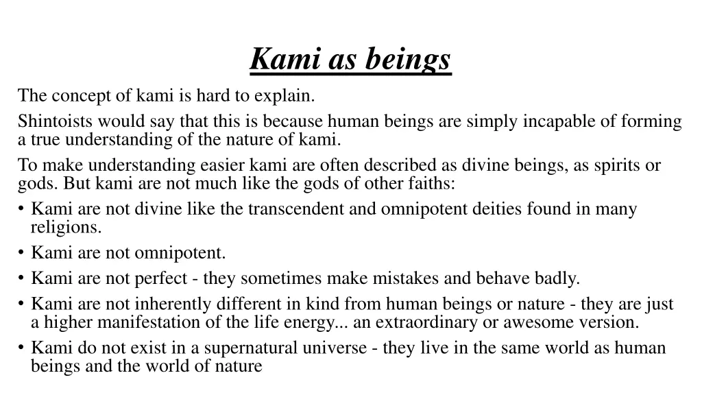 kami as beings