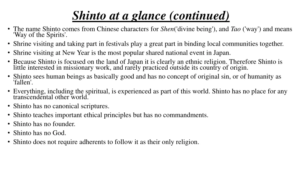 shinto at a glance continued the name shinto