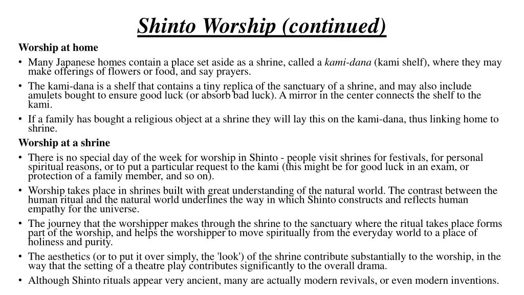 shinto worship continued