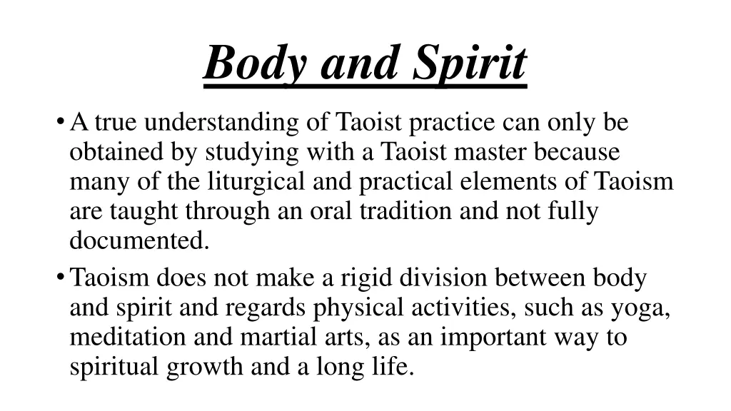 body and spirit