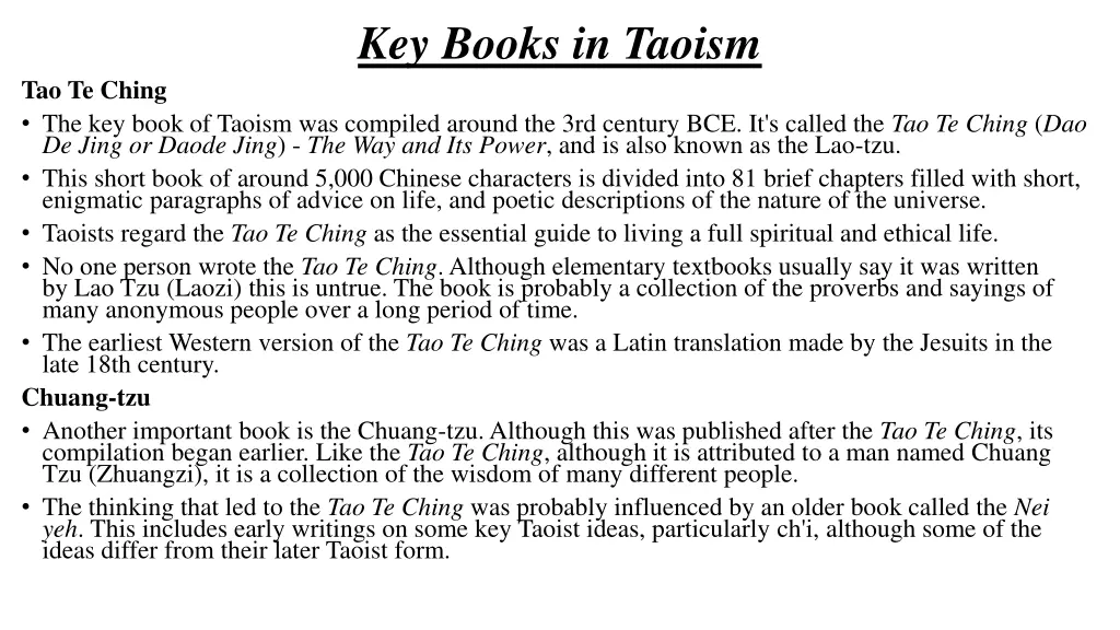 key books in taoism