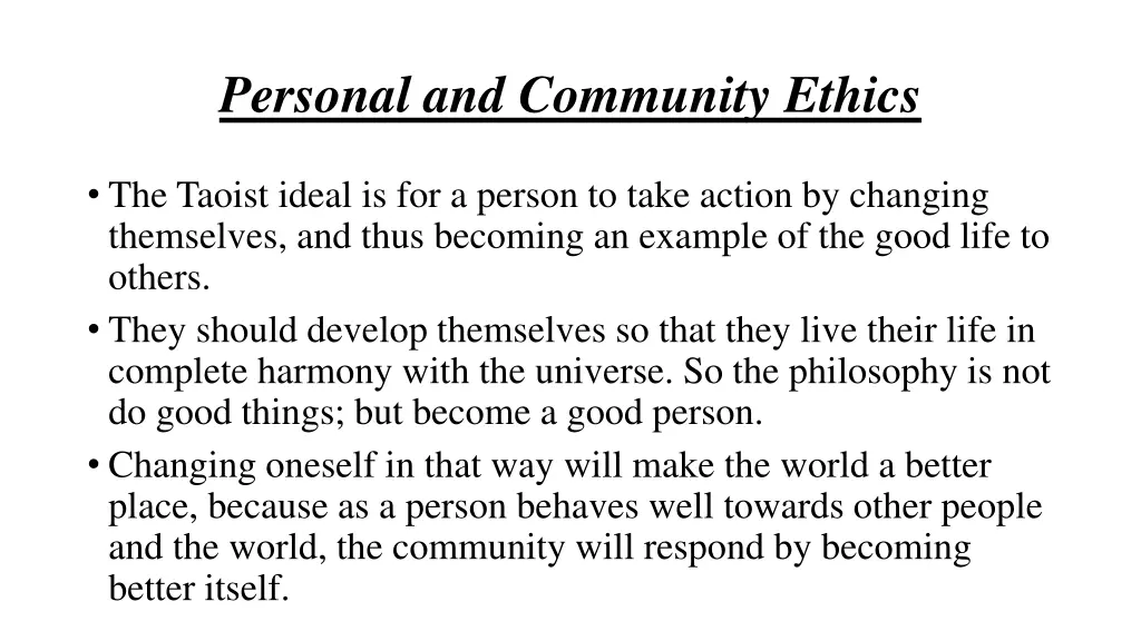 personal and community ethics