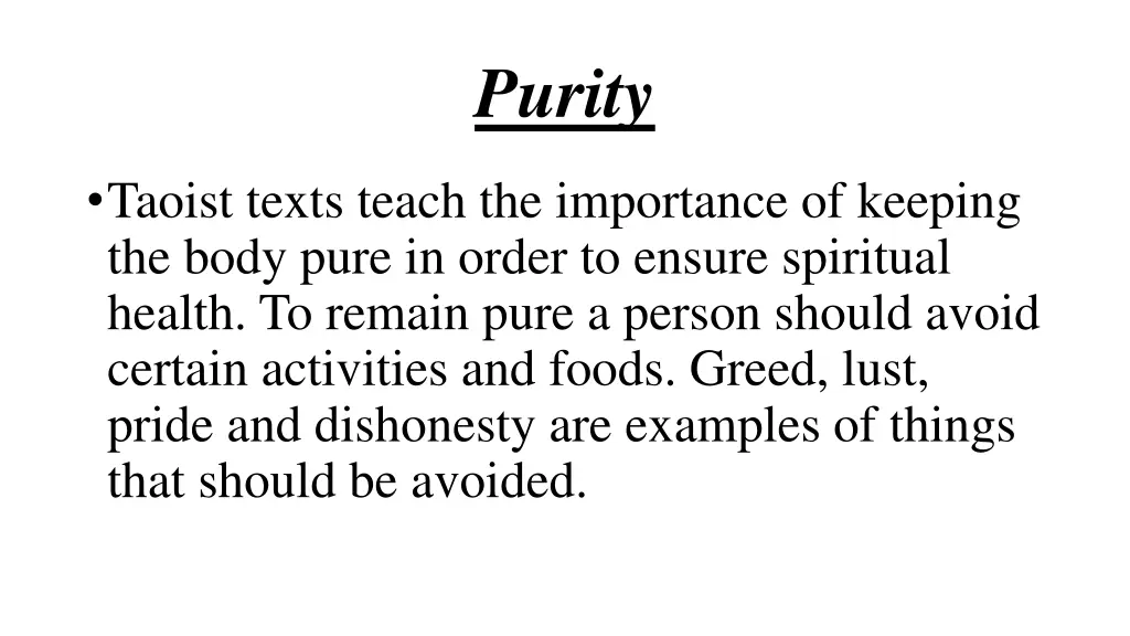 purity