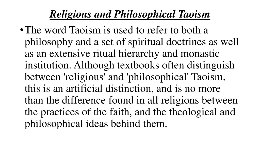 religious and philosophical taoism the word